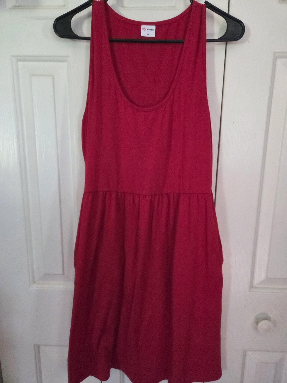 Women's Red Sleeveless Scoop-Neck Dress